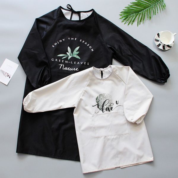 

new nordic wind parent-child kitchen aprons for woman man waterproof anti-oil painting blouse children long-sleeved apron