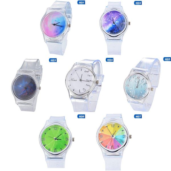 

new kids watches transparent lovely watch children students watch girls, Blue