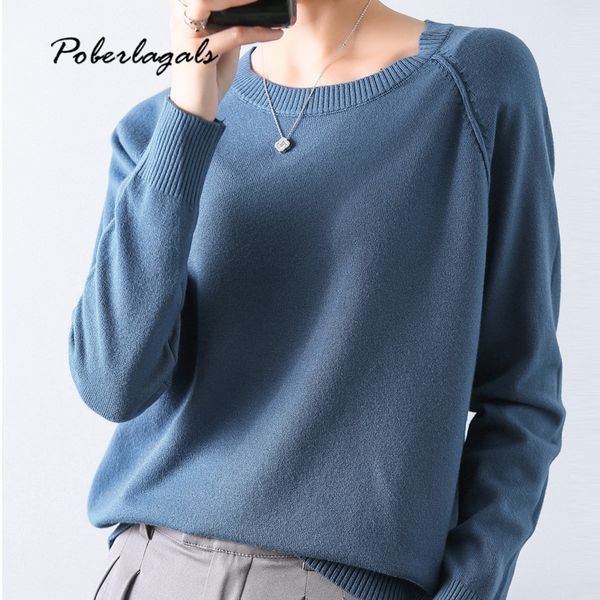 

lazy elegant o neck knitted pullover autumn sweater women 2019 winter sweater womens loose pullovers female oversize, White;black