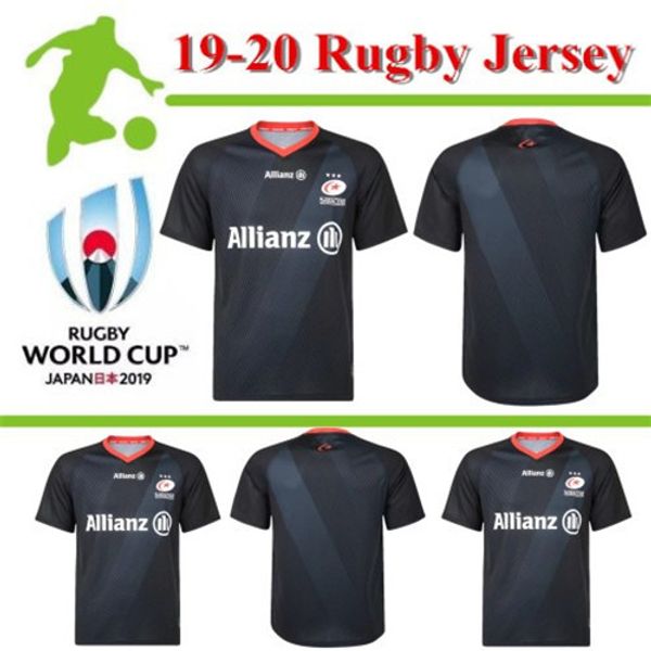 

2019 2020 saracens rugby jersey maillot de rugby 2020 saracens rugby jerseys shirt size s-3xl, Black;gray