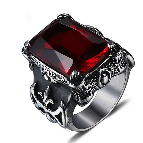 

jingyang stainless steel rings rings with big stones love red with stone ring black men and women jewelry accessories jewellery, Golden;silver