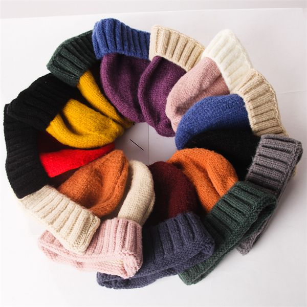 2019 Hat Autumn And Winter Solid Color Short Wool Hat Children