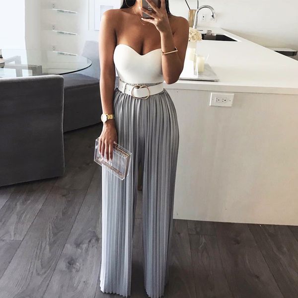 

jumpsuit ladies bodysuit women tobinoone backless off shoulder jumpsuit women tiered ruffle high waist female casual overall femme, Black;white