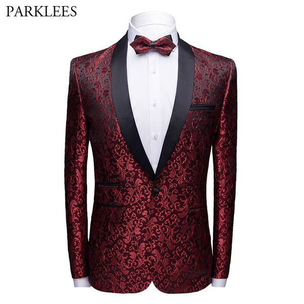 

mens single breasted shawl collar suits and blazers wine red jacquard slim blazer men party wedding prom tuxedo blazer hombre, White;black
