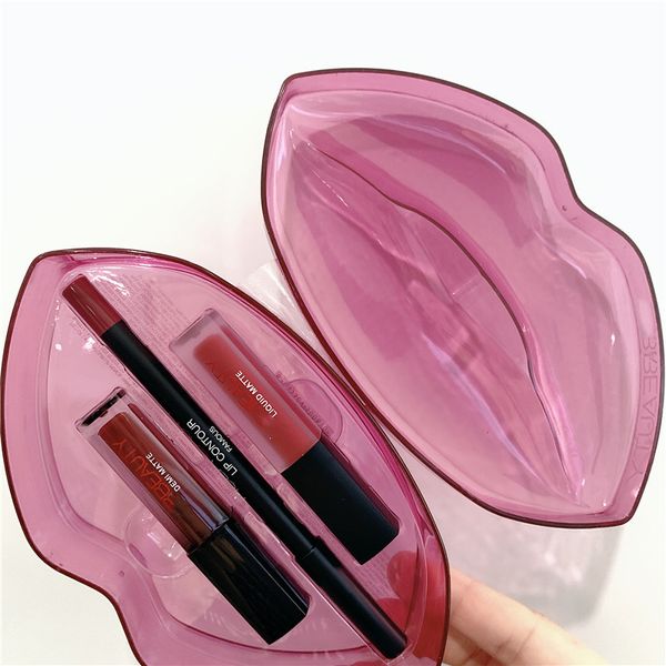 

H Beauty Brand Набор для губ карандаша + мини жидкой помады + мини-блеска для губ Free Ship