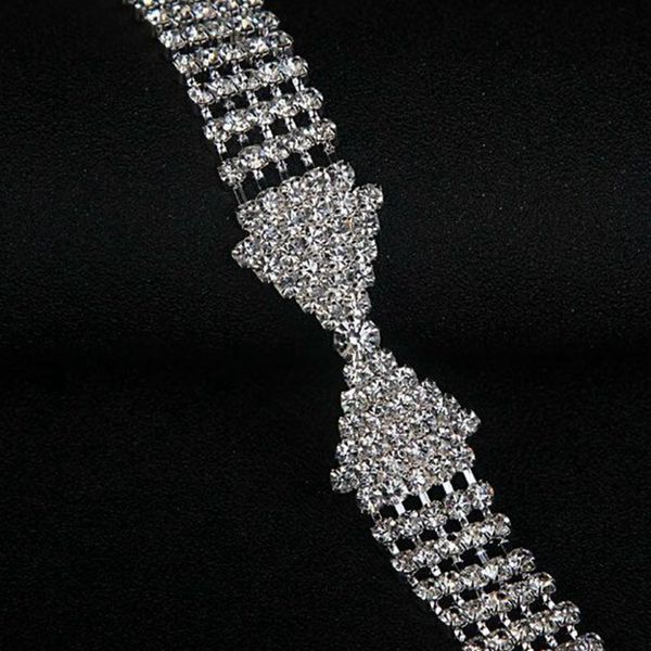 

exquisite handmade bow rhinestone bridal necklace11