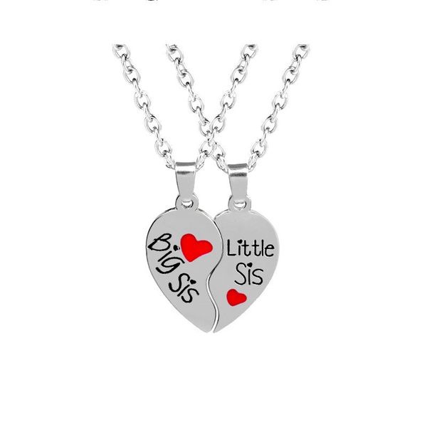 

good sisters necklace new style share gift two-petal love splicing necklace, Silver