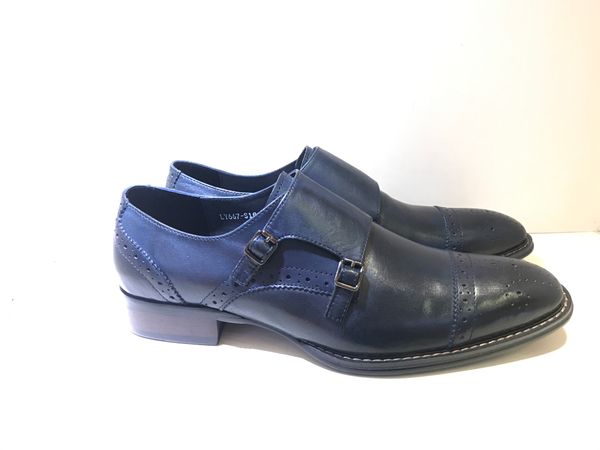 

slip-on mocassin men dress shoes monk buckle strap oxfords custom handmade shoes square toe genuine calf leather color patina princetown, Red;white