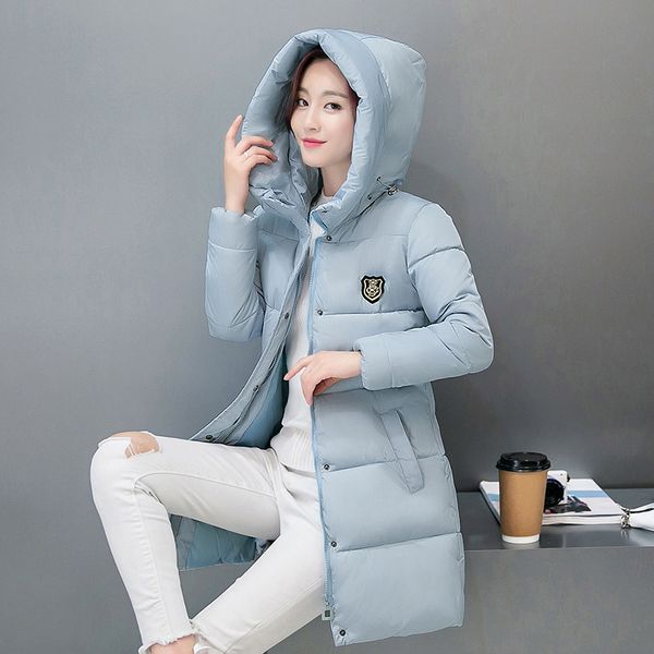 

2018 new parkas female women winter coat thickening cotton winter jacket womens outwear parkas women long hooded m-3xl, Black
