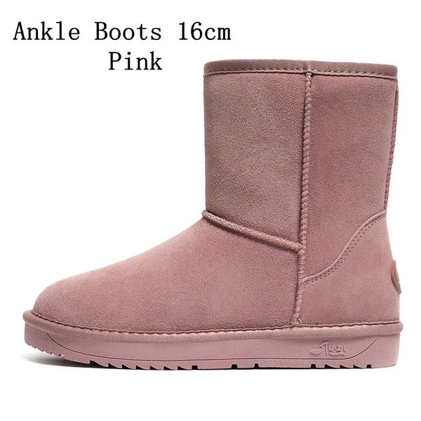 

designer australia women classic snow boots ankle short fur plush boot winter chestnut woman shoe cowskin leather shoe booties bottes, Black