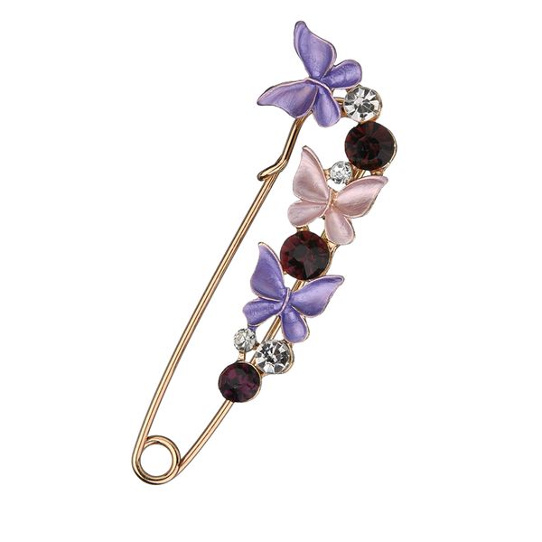 

gariton 2019 new fashion winter beautiful butterfly large boutonniere scarf buckle pin brooch for women, Gray