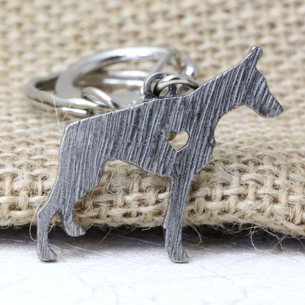 

Doberman Pinscher Key Chains & Pendants Jewelry Animal Shaped Antique Silver Tone Brass Inspired Chain Keychain