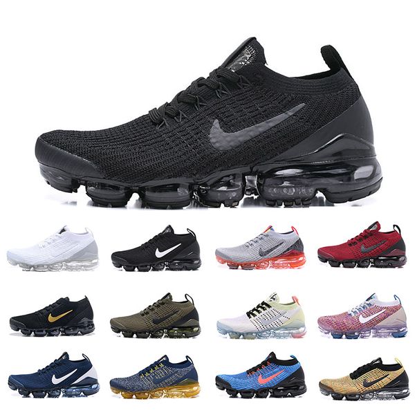 

men women air vapormax flyknit 3.0 270 blue fury throwback future running shoes triple black oreo fly knite designer multi-color sneaker