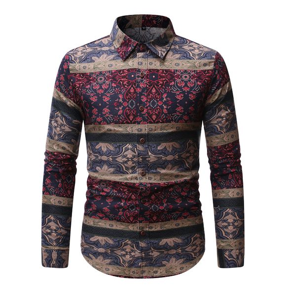 

mens brand new personalized fashion business casual long sleeve printed holiday shirt men shirts long sleeve shirt men plus size, White;black