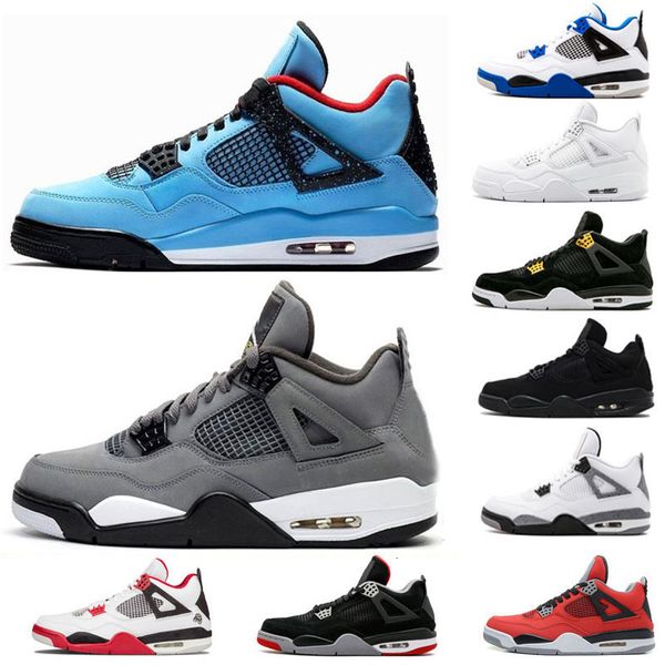 

with box new cool grey travis x 4s houston blue black mens basketball shoes cactus jack for men scotts trainers sports sneakers 7-13