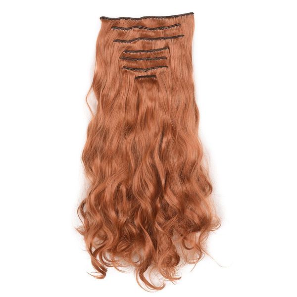 8 Clip 8 Inches Natural Synthetic Long Wavy Hairpiece Clip In Hair