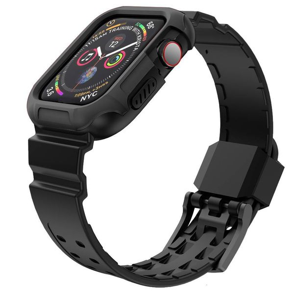 

применить к apple watch4 поколения силикагель ремешок для часов + пк обороны сломанной оболочки двухцветный один кадр 40 мм / 44 мм
