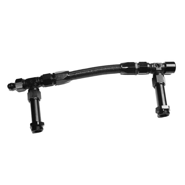 

double pumper carb braided stainless steel fuel line black good performance