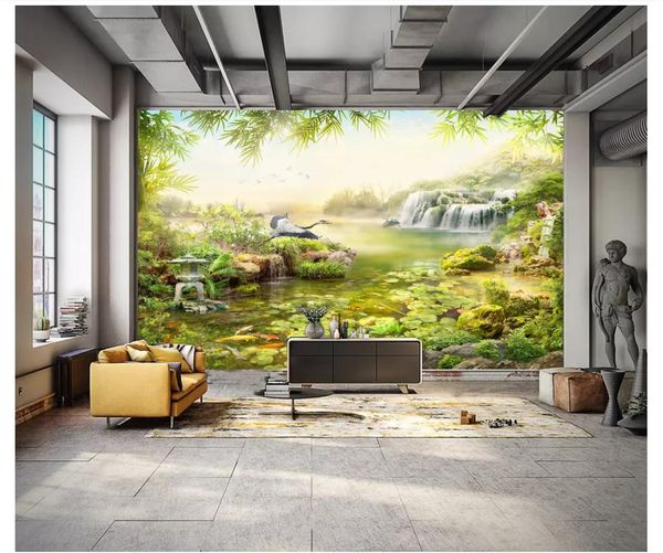 

3d custom wall papers home decor p wallpaper new chinese style jiangshan picturesque scenery scenery living room tv background wall
