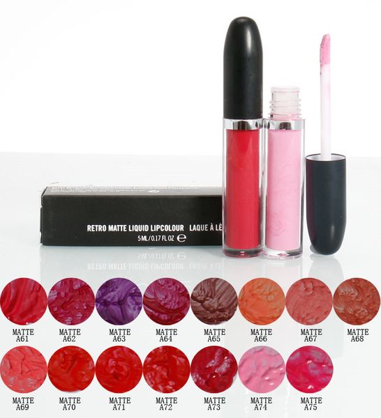 

quallity new makeup retro matte liquid lips lip gloss 5ml 15 color high-quality dhl shipping+gift