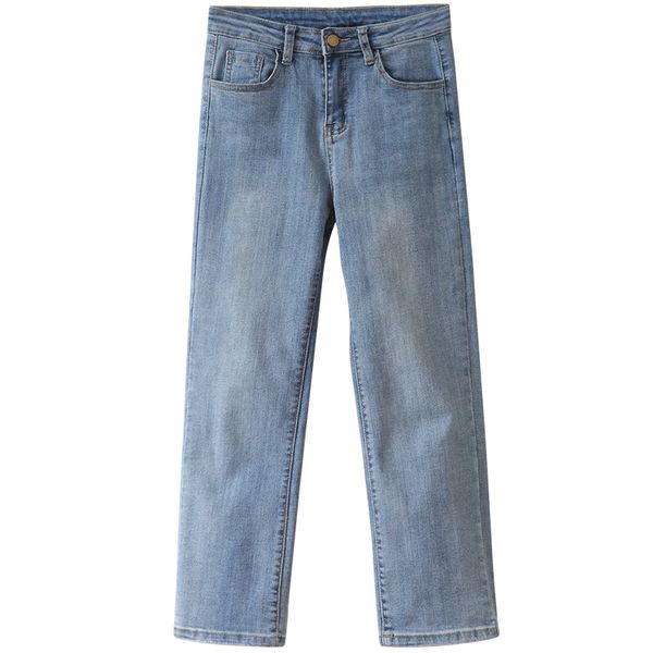 

2020 new boyfriend jeans mom pants high waist pockets straight classic denim trousers spring autumn women clothing female jeans, Blue