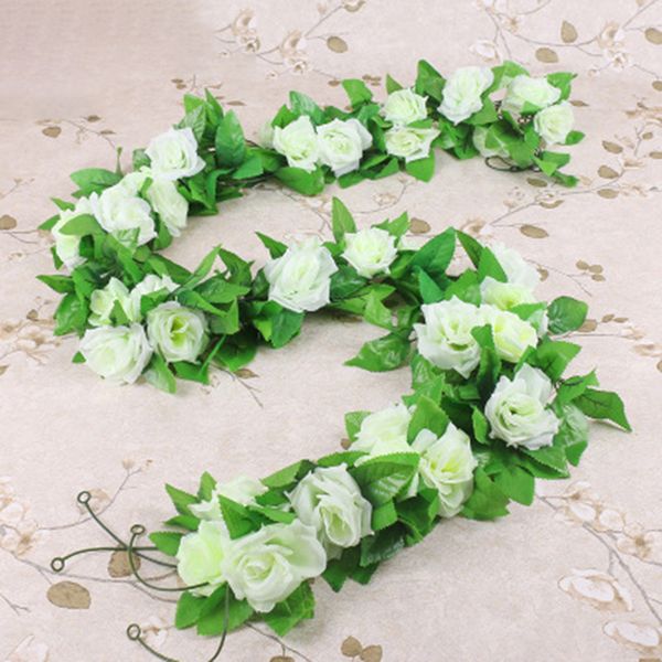 

long artificial rose flower vine silk rattan diy wedding birthday simulated wall