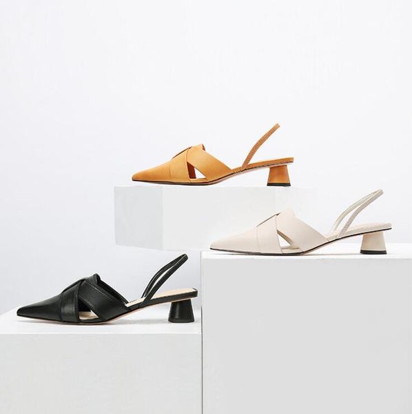 

brand designer c#luxury women k# shoes 2020 europe est lady pointed toes shoes work party wedding fashion shoes sandals, Black