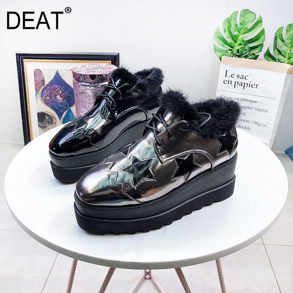 

deat] 2019 square toe bandage mink spliced pu leather velvet shoes high heels shoes women new autumn winter fashion tide 10e813, Black