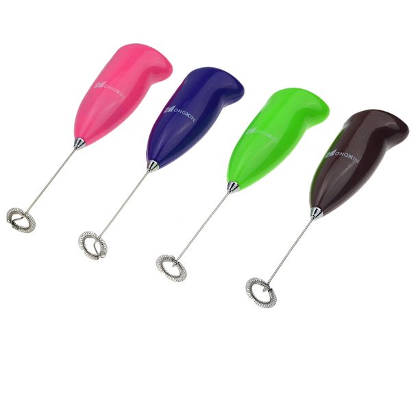 

1pcs four color stainless steel hand-held home kitchen electric egg beater mini coffee and milk tea mixer daily useful tools