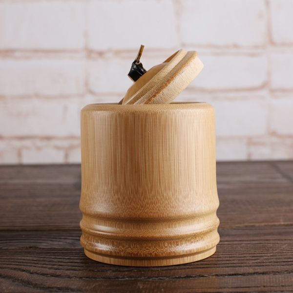 

natural bamboo coffee cans tea jar herb container storage box kitchen tool