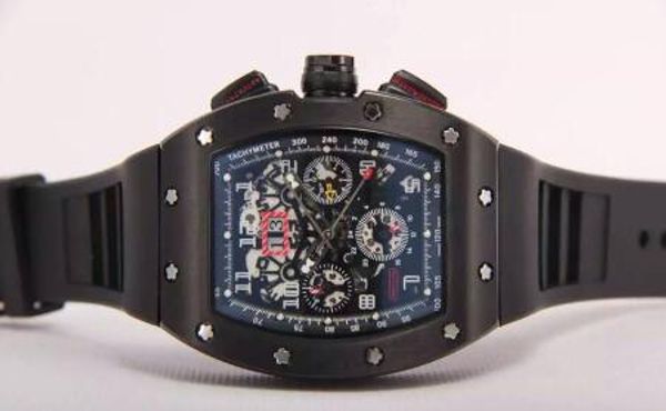 

massa stainless wristwatches black flyback pvd automatic watches luxury felipe skeleton mechanical rubber mens man swiss brand men naac, Slivery;brown