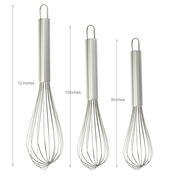 

8/10/12 inches) stainless steel egg beater hand whisk mixer kitchen tools