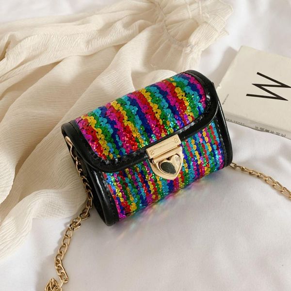 

2020 new shoulder bag chains messenger bag fashion glitter sequins handbag leisure personality handbags small square women