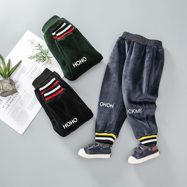 

winter warm baby boys girls thicken soft letter print pants casual trousers toddler bottoms new, Blue