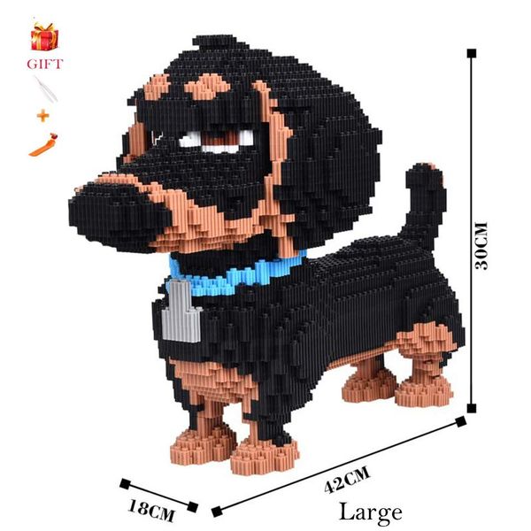 

соберите мультфильм милая собака домашнее животное большой размер 3d строительные блоки игрушки развивающие подарки животное модель детские