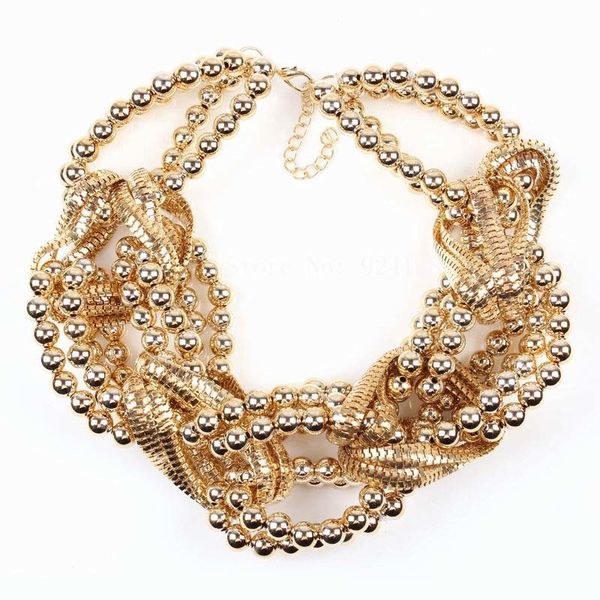 

2019 new arrival design fashion chunky necklace big statement bead ball choker pendant necklace for women jewelry wholesale, Silver