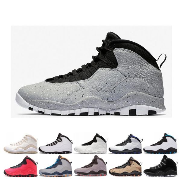 

Mens 10s basketball shoes Desert Camo Tinker Cement Bobcats Grey chicage Cool grey iam back Powder blue 10 trainers sports sneaker size 7-13