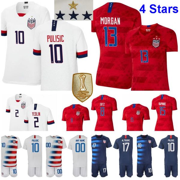 

men women kids soccer christian pulisic jersey alex morgan julie ertz megan rapinoe press lloyd heath yedlin dempsey krieger football shirt, Black;yellow