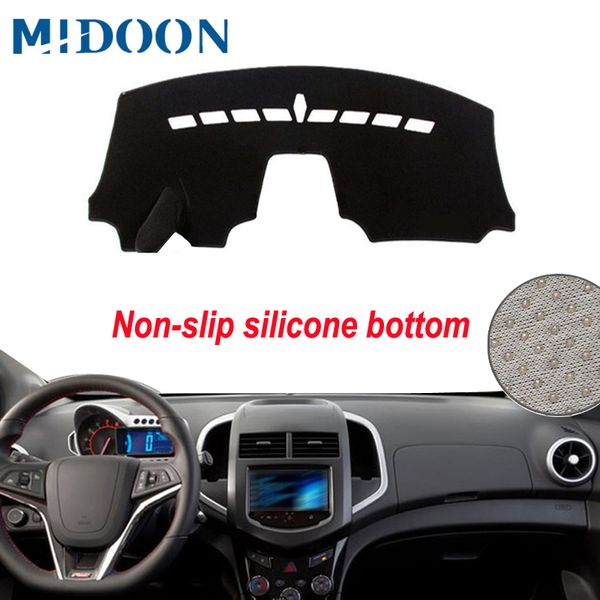 

midoon car dashboard cover silicone non-slip for aveo sonic 2012 2013 2014 2015 2016 carpet anti-uv anti-slip anti-su