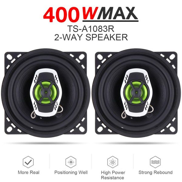 

2pcs 4 inch 10cm 400w 2 way hifi car coaxial speaker loudspeaker auto audio music stereo full range frequency loud speakers