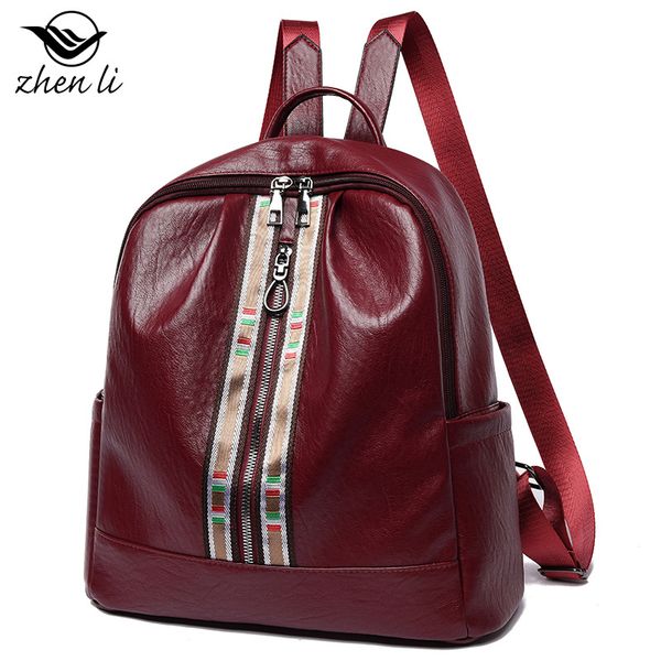 

women casual women backpack pu leather school backpack for teenager girls travel vintage solid shoulder bags