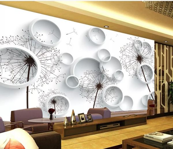 

wallpaper for walls 3 d for living room 3d dandelion circle 3d tv background wall
