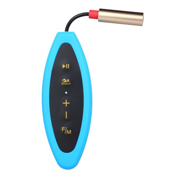 

multifunction cjx601 4gb mp3 music player ipx8 waterproof with headphones fm radio clip design for swimming running diving blue