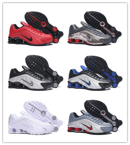 

2019 shox r4 og 301 running shoes for mens triple white black red navy gold silver trainer tennis sports sneakers 40-46
