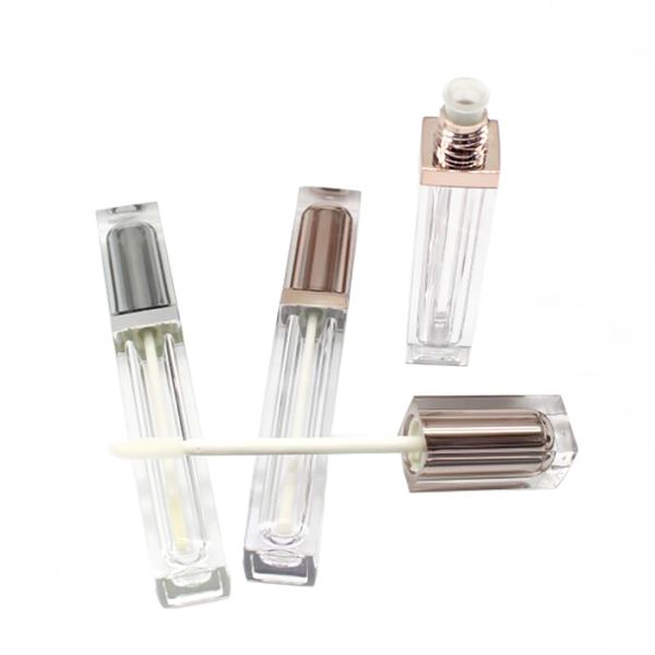 

40шт 7ml top grade rose gold empty блеск для губ tube, square silver lip gloss перезаправляемые бутылки, пластиковые liquid lipstick контейн