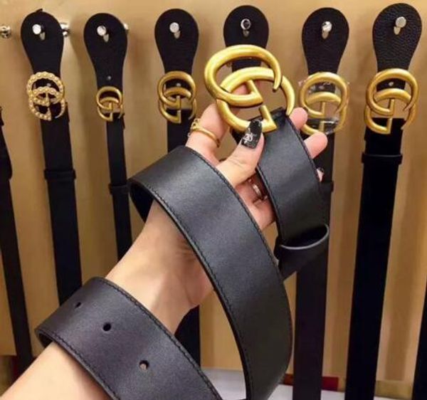 

2020 luxary fashion men's & women's leather belt gold pearl buckle width: 2.0 3.5 3.8cm without box ing, Black;brown