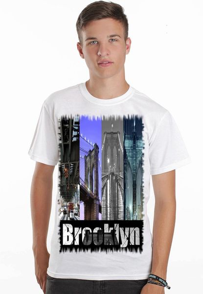 

brooklyn бренд моды роскошь дизайнер мужской футболки бруклинский мост 1 nyc сексуальный прикалывать модели полноцветный мужской bk тенниски, White;black