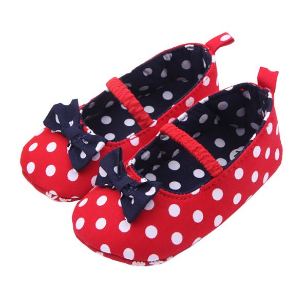 

Baby Girl Bow Shoes Baby Toddler Princess Dots Newborn Soft Cotton Toddler Crib Infant Little Kid Sole First Walker