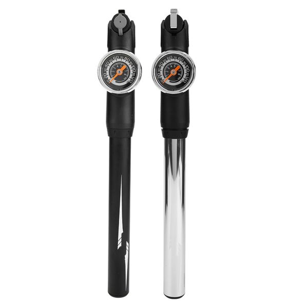 

portable cycling bike bicycle mini air pump 120 psi aluminum alloy pump with pressure gauge inflator mtb mountain bike tire