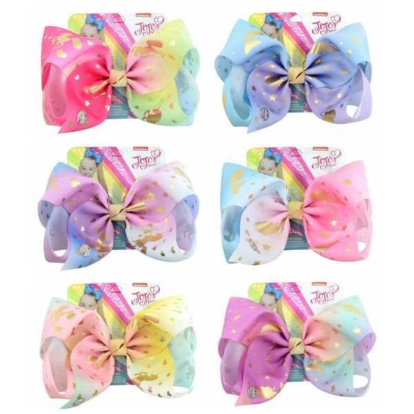 

baby designer fashion barrettes girls kids rainbow accessories baby oversize bow hair clip girls headwear hari accessories 14 styles, Slivery;white